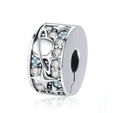 Original Spacer Bead Clip Charms for Women's Bracelets - Sterling Silver Starry
