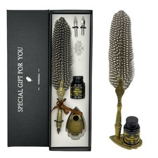 VANGOAL Vintage Pheasant Feather Quill Pen & Ink Set, Calligraphy Gift Kit