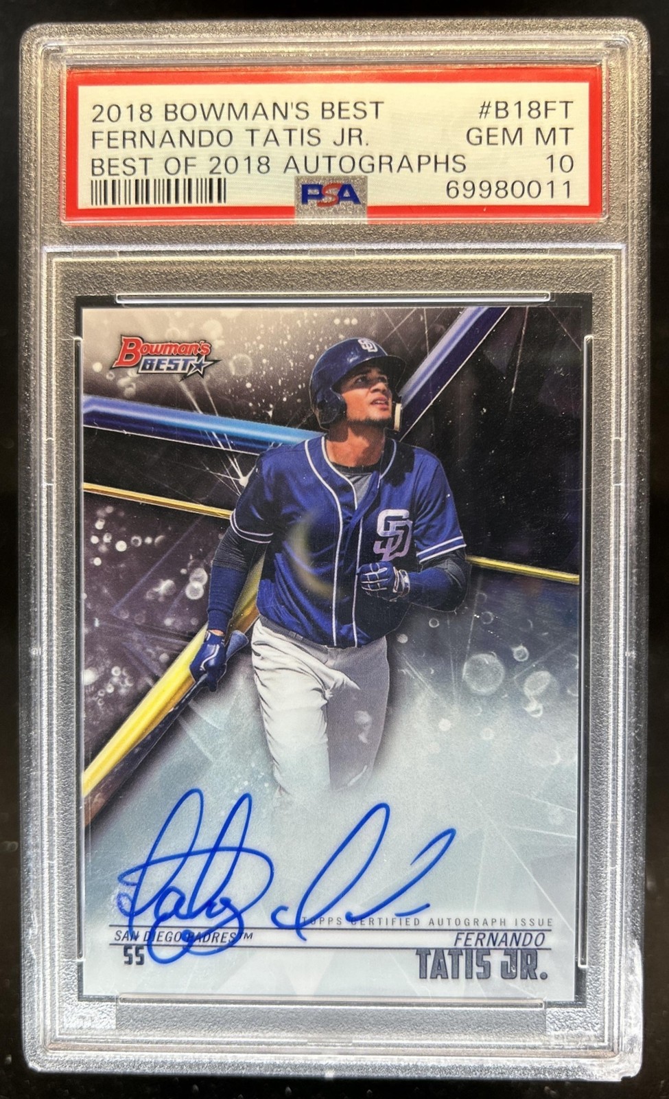 2018 Bowman's Best Fernando Tatis Jr. Auto #B18-FT Padres PSA 10 GEM MINT