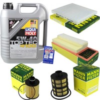 Inspektionspaket 5L Liqui Moly Top Tec 4100 5W-40 FüR Fiat Panda 1.3 D Multijet