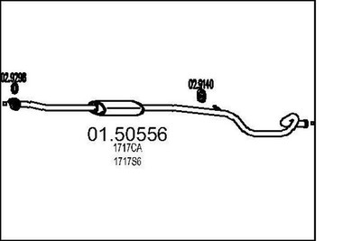 MTS 01.50556 Mittelschalldämpfer Schalldämpfer passend für PEUGEOT 206 SW (2E/K)