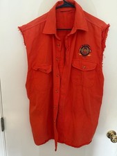 Vintage 2003 Sturgis Bike Week 63rd Annual Orange Sleeveless Biker Shirt Vest