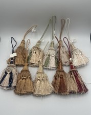 LOT OF 10 ASSORTED KEY TASSELS Multi Colors Cream Beige Brown Green Ivory Gold