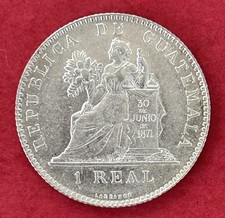 1899 Guatemala 1 Real 60% Silver Coin KM#173