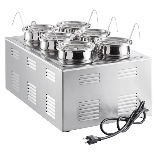 Sechs 2,5 Qt. Silber Edelstahl Elektrischer Arbeitsplatte Speisenwärmer für Topping S - Bild 2 von 4