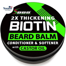 Biotin Beard Balm for Men - 2X Thickening for Beard and Mustache - Organic Musta
