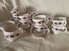 Colclough China Tea Set Maple 🍁 Leaf Cups Saucers Plates Milk jug Sugar bowl