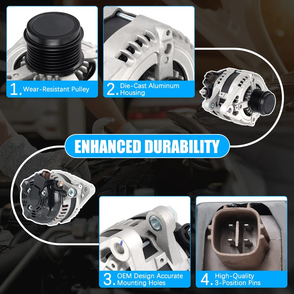 Alternator For 2008-2013 Toyota Highlander 2009-2012 Venza 2005-2015 Avalon 3.5L Foto 2 de 4
