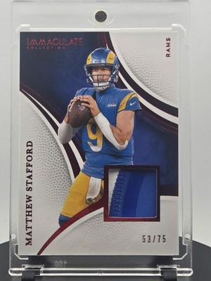 Panini Immaculate 2025 Red Memorabilia Matthew Stafford Rams #85 #/75
