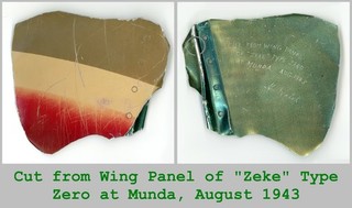 WWII Relic Wing Panel Piece ZEKE Mitsubishi A6M Zero Saved by VMF 124 Flying Ace