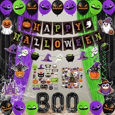 112 Pcs Halloween Party Decorations, Horror Halloween Party Supplies Indoor