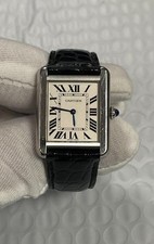 CARTIER TANK SOLO 3170 SILVER DIAL STAINLESS STEEL 24mm QUARTZ WATCH.