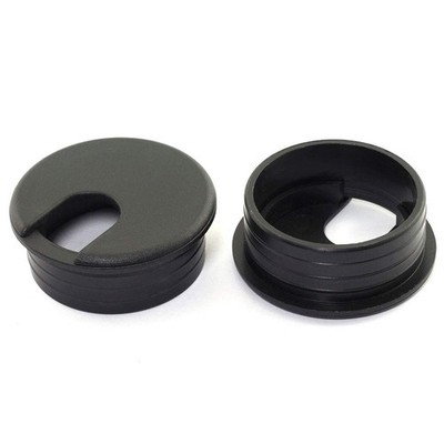 HJ Garden 2pcs 1-3/4 inch Desk Wire Cord Cable Grommets Hole Cover for Black 