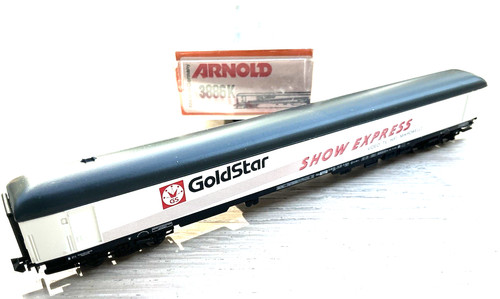 Arnold 3886 K Spur N, 4-achsiger Ausstellungswagen Goldstar, unbespielt in OVP | Condition: Gebraucht
