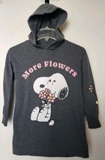 Peanuts Snoopy and Woodstock Girls Gray Hoodie Size M 7-8