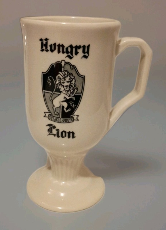 VTG 70's Shenango Hungry Lion Steaks&Spirits Restaurant Irish Coffee Mug Footed