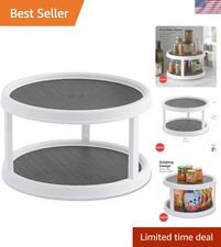 Elegant 12-Inch 2-Tier Non-Skid Turntable for Effortless Organization