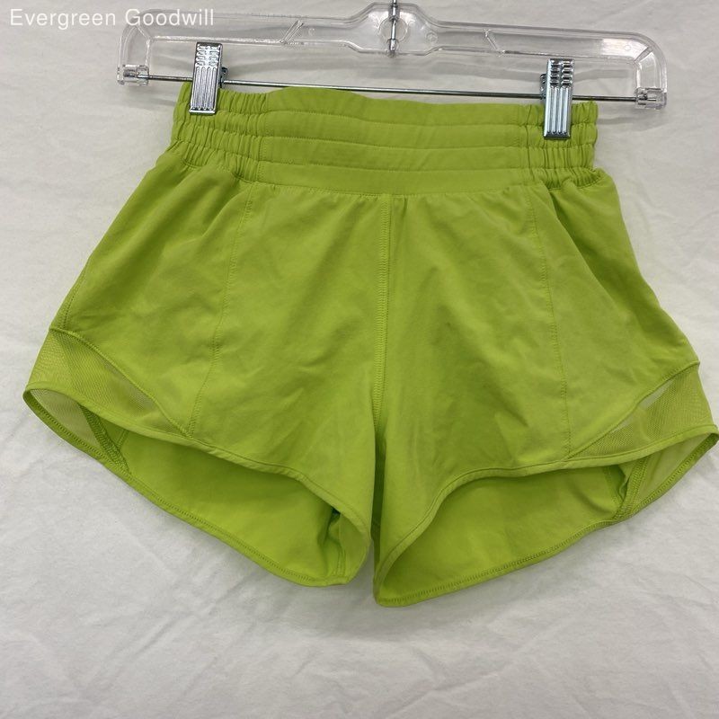 Lululemon Women's Green Elastic Waist Pockets Athletic Shorts Size 0