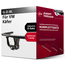 Anhängerkupplung starr + E-Satz 7pol universell für VW Käfer 06.1967-12.2003 neu
