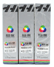Lot of 3 - Hawink Tattoo Ink RGB Ink Premium Black - 2 fl. oz. 60 ml 