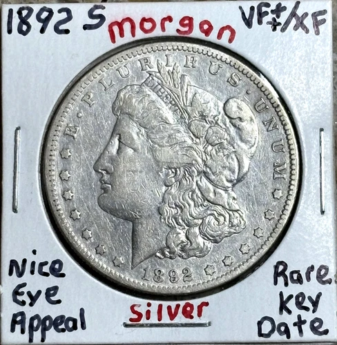 1892-S Morgan Silver Dollar VF++/XF🌟 Nice Eye Appeal 🌟Rare Key Date🌟VIDEO