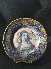 Piatto Agape A.Santarelli G.Tadino Maiolica dip mano 1874/1954 lustro 20 Cm