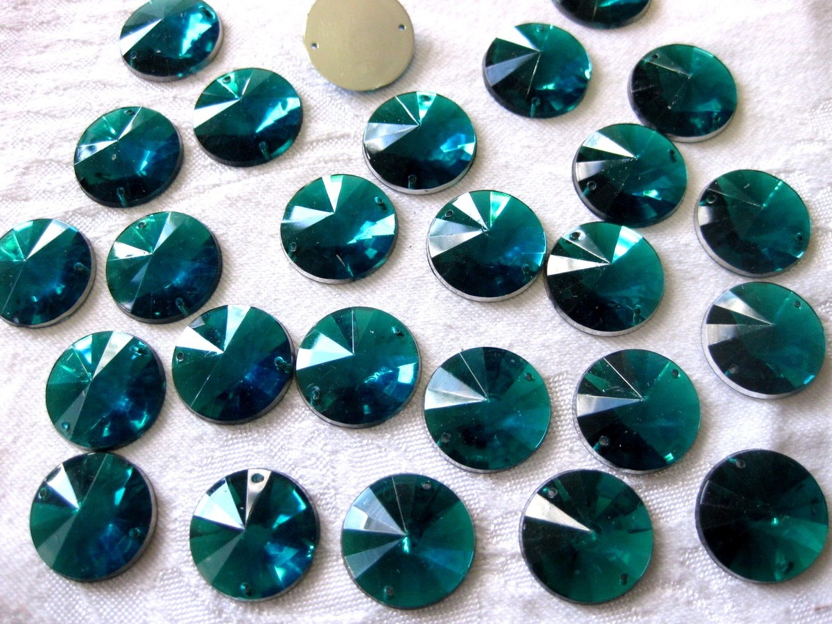 25 Runde Acryl-Strasssteine, 20 Mm – Zum Aufnähen, Farbe Wählbar, Ideal Für Deko & Mode