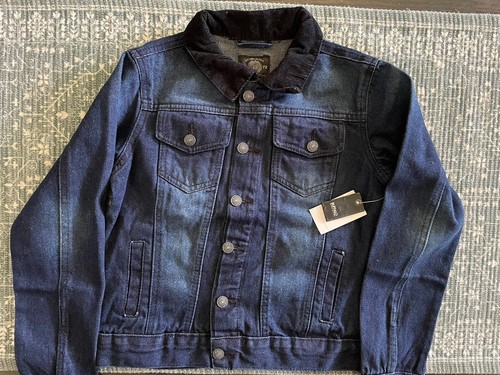 Buffalo David Bitton Dark Indigo Jean Designer Jacket Boys Youth Size 7 - Picture 1 of 6