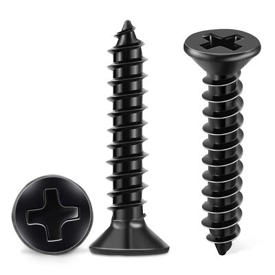 100 PCS 8 X 1-1/2 Inch Black Oxide Phillips Wood Screws Stainless Steel