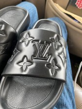 LOUIS VUITTON WATERFRONT IRIDESCENT BLACK MULE SLIDE SZ LV 8