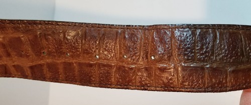 Vintage WIDE Womens Faux Alligator Belt LEATHER Fashion Statement - Picture 6 of 14