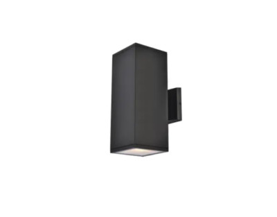 NEW Elegant Lighting LDOD4042BK #2 Raine 12'' Tall Outdoor Wall Sconce - Rectangu
