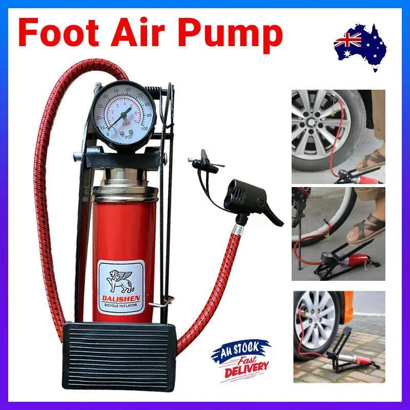 High Pressure Foot Bike Pump Bicycle Ball Motorbike Type Inflater