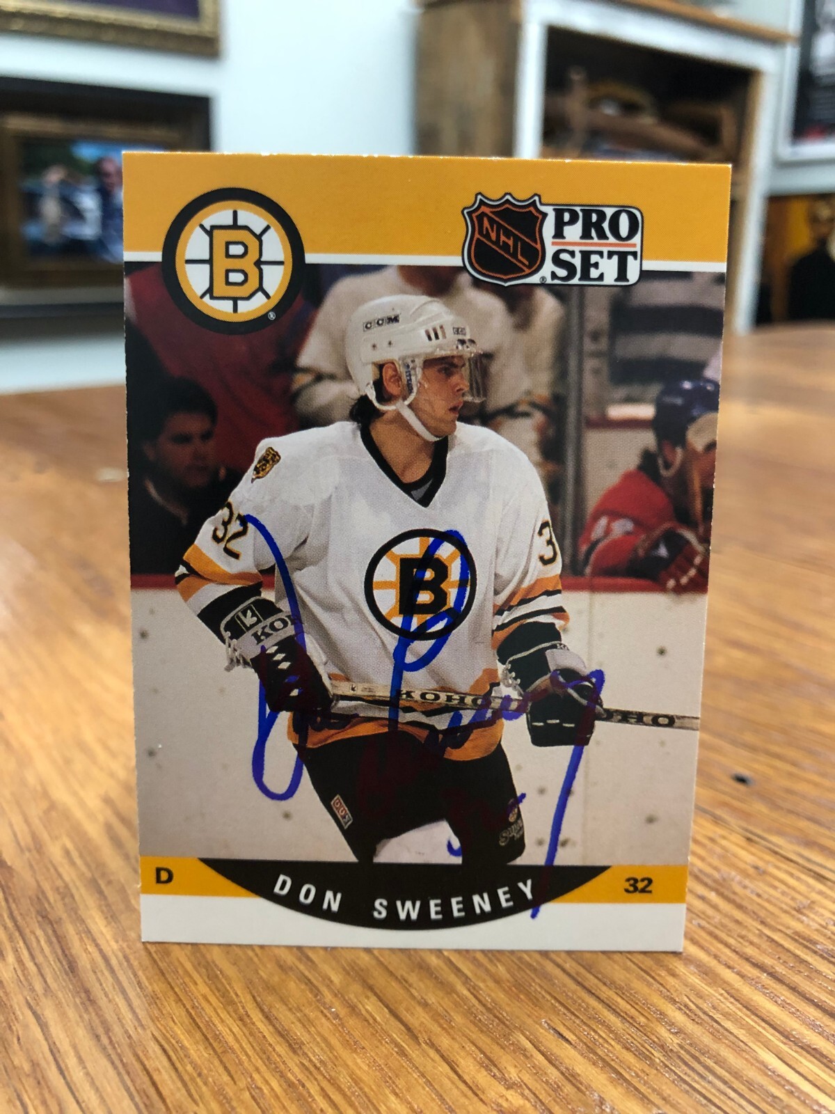 1990-91 PRO SET #412 DON SWEENEY SIGNED AUTOGRAPHED CARD