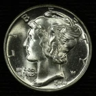 Mercury Silver Dime. 1944 P. FSB Gem Brilliant Uncirculated. Lot #9049-113-139