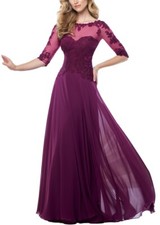 SPECIAL OCCASION Formal SHEER Embroidery beaded Long Evening Gown prom dress
