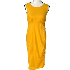 Urban Outfitters 100% cotton yellow mustard ruched side dress size S