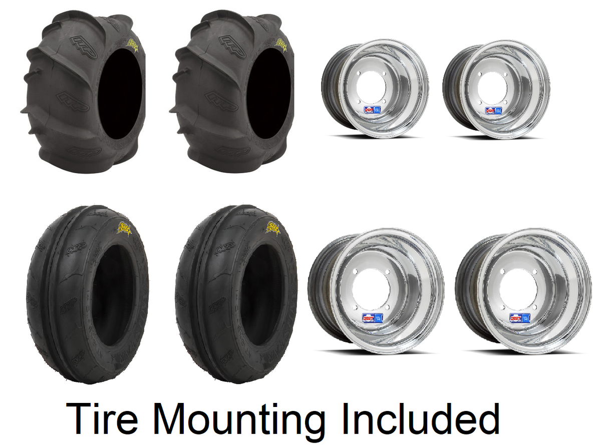04-14 Honda TRX450R ITP Sand Star Paddle Tires Mounted on DWT Blue