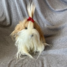 Russ Berrie Yorkshire Terrier Puppy Dog Fluffy Plush Yorkie Red Bow Plush
