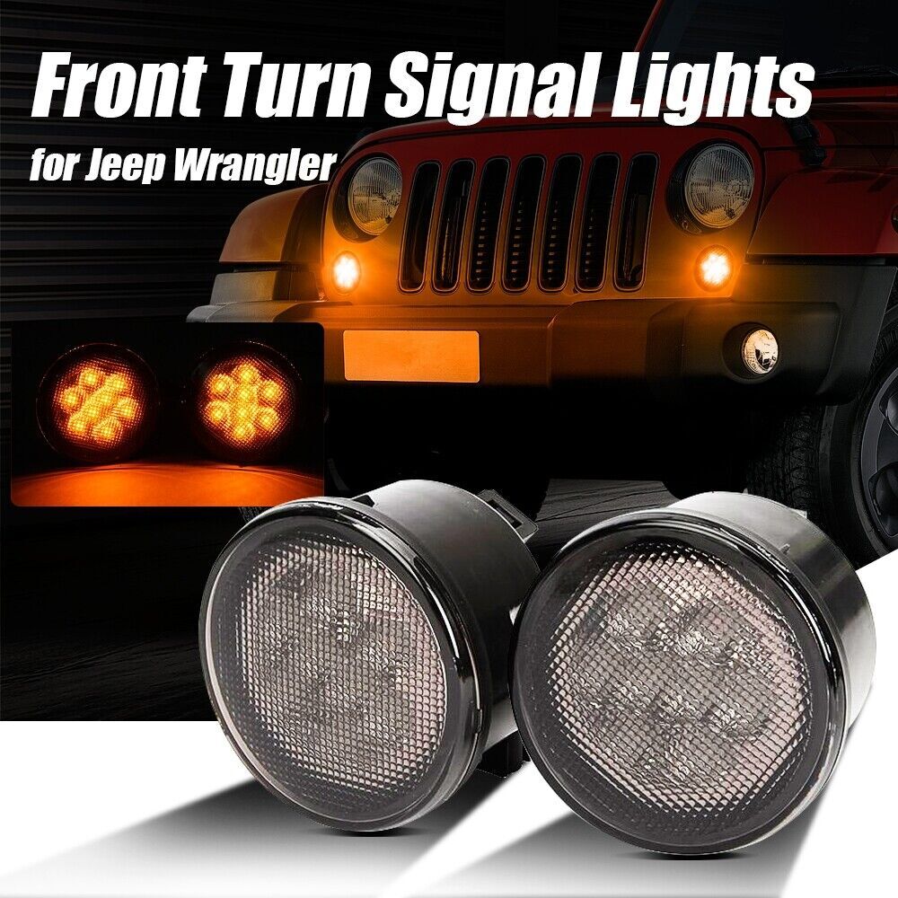 Brightest Halo 7" LED Headlights 4" Fog Lights Turning for Jeep Wrangler 07+ JK