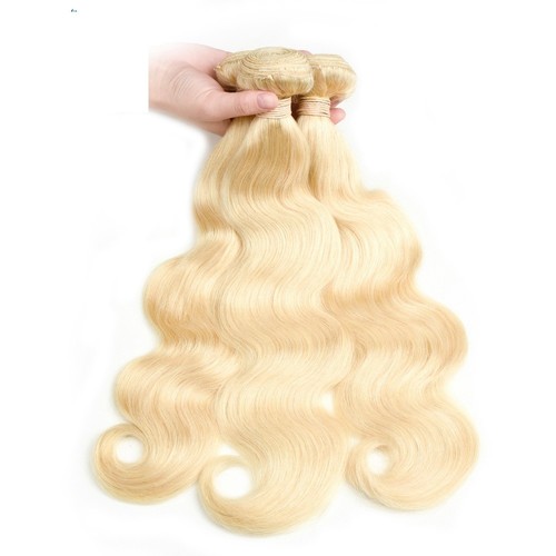 613 Blonde Remy Hair Body Wave 1 Bundle 100g/Bundle or 3 Bundles With Closure - Picture 43 of 64