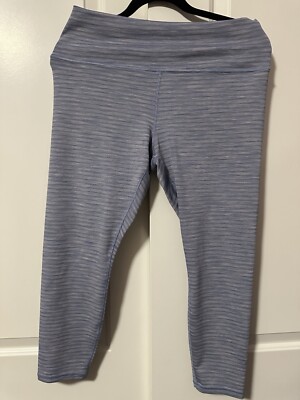 ATHLETA Transcend Textured 7/8 Leggings - Women s Size XL - Blue & Gray