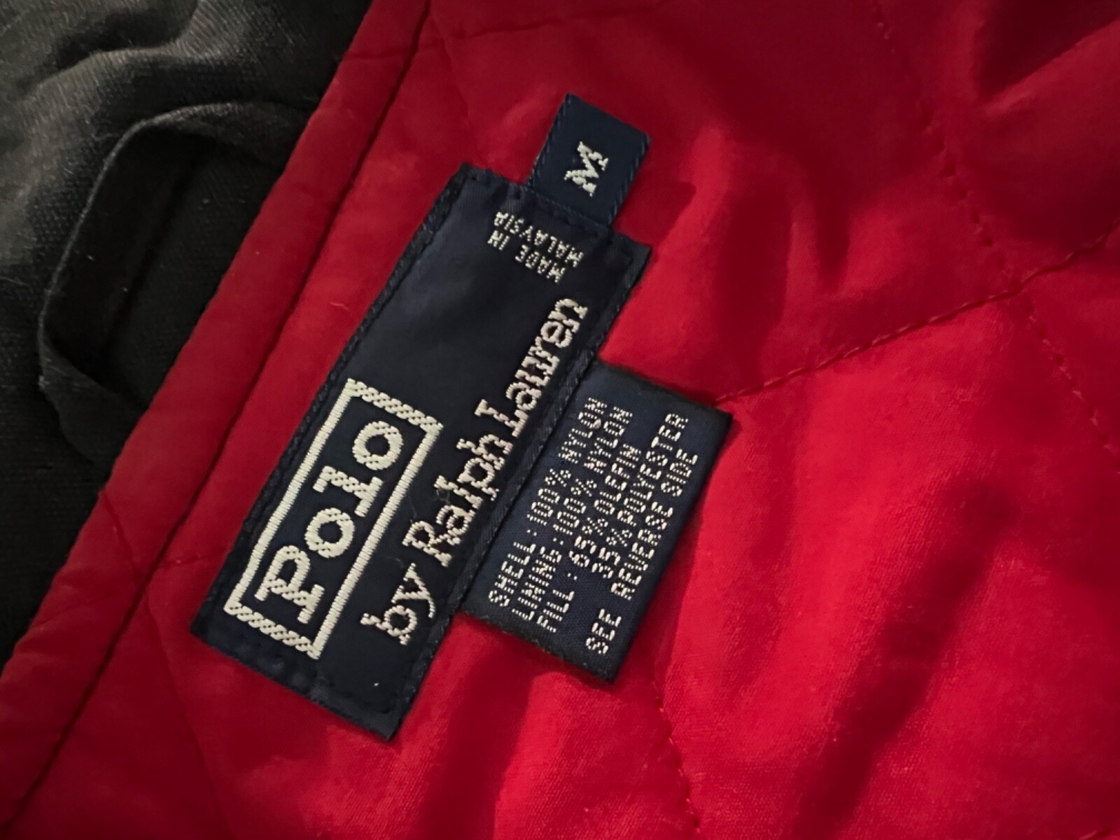 Vintage Polo Ralph Lauren Moto Jacket Bomber Black & Red Padded Men Size M image 10