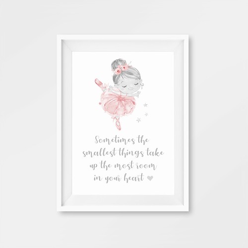 Ballerina Princess Girls Nursery Quote Prints Childrens Bedroom Pictures Decor - Picture 8 of 10
