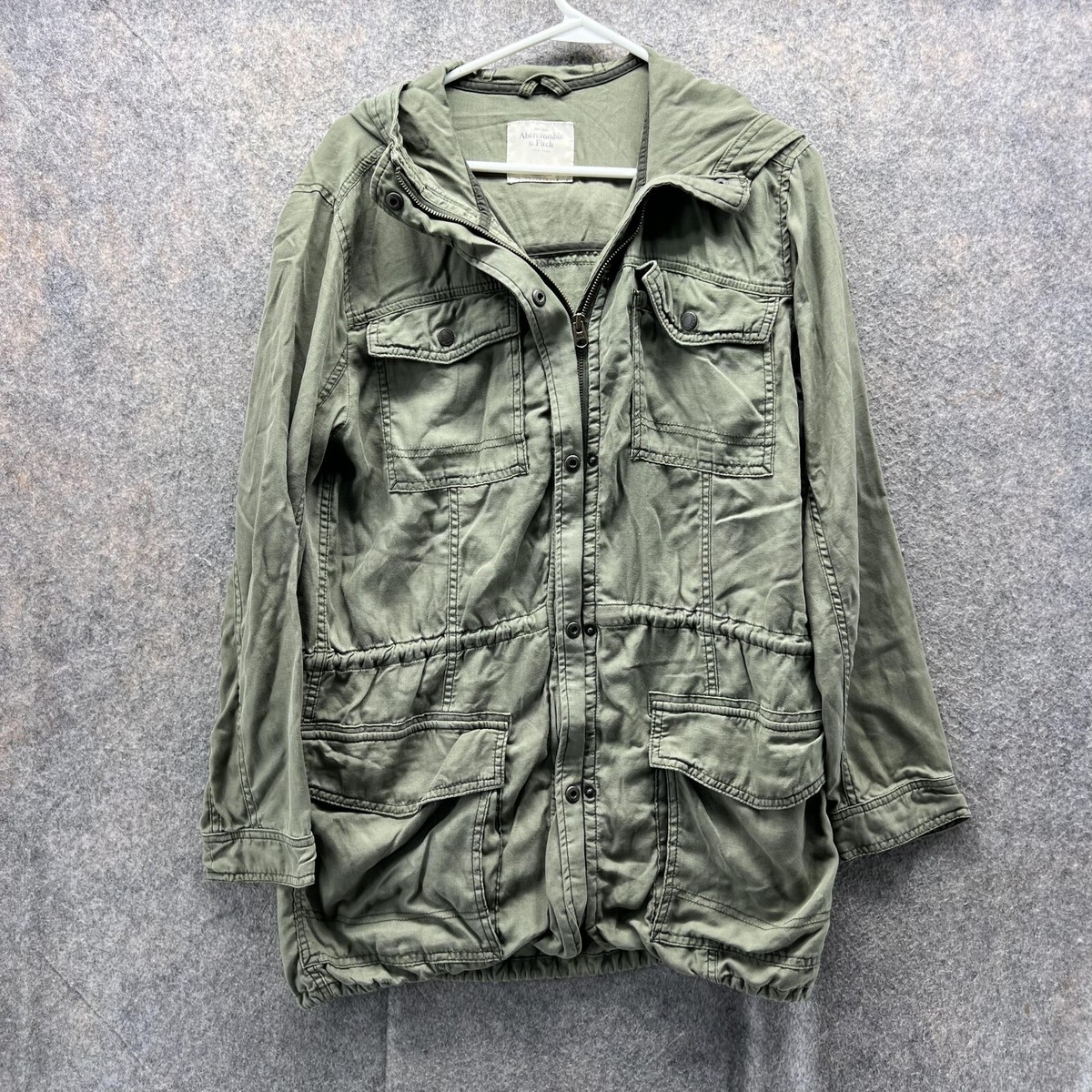 Abercrombie & Fitch Jacket Women Small Olive Green Utility Button