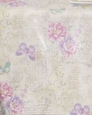Printed Fabric Tablecloth,60"x84" Oblong, BUTTERFLIES  POST, DELANEY GARDEN, NB
