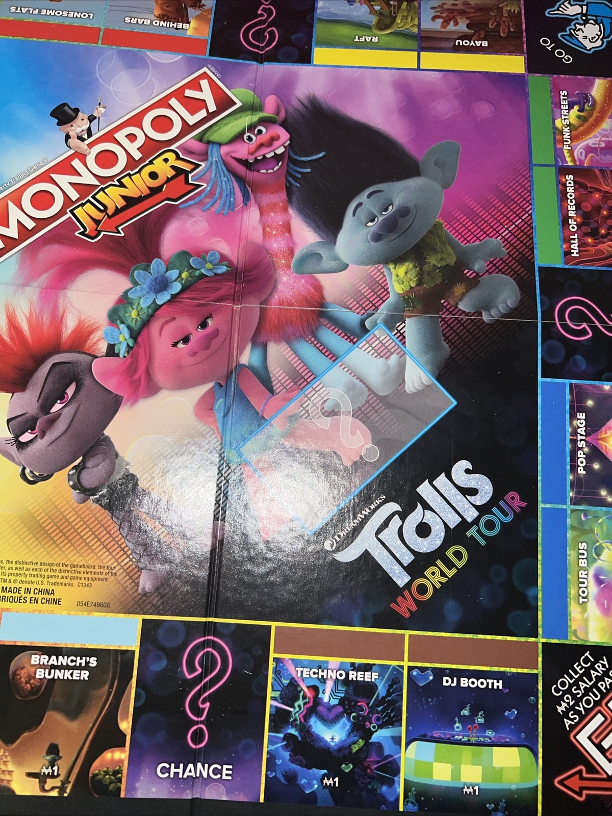Hasbro Board Game Monopoly Junior Trolls World Tour Used Complete Set