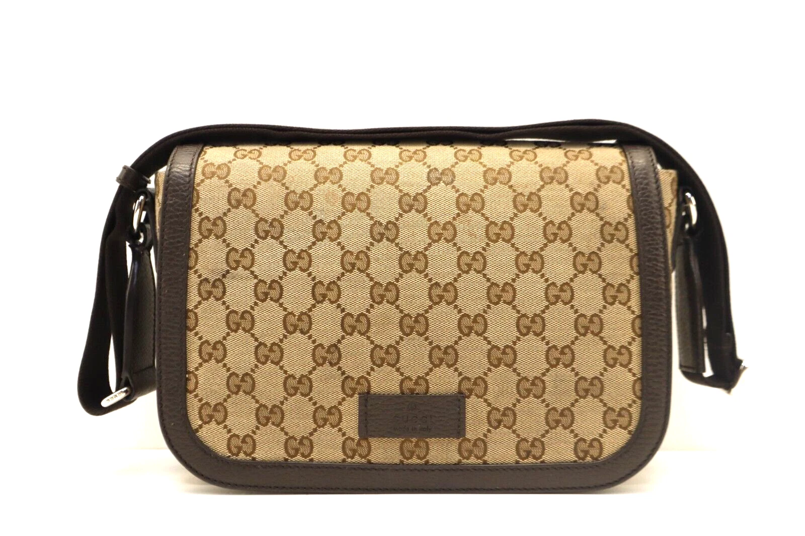 Sac messager à rabat en toile Gucci Beige GG Supreme