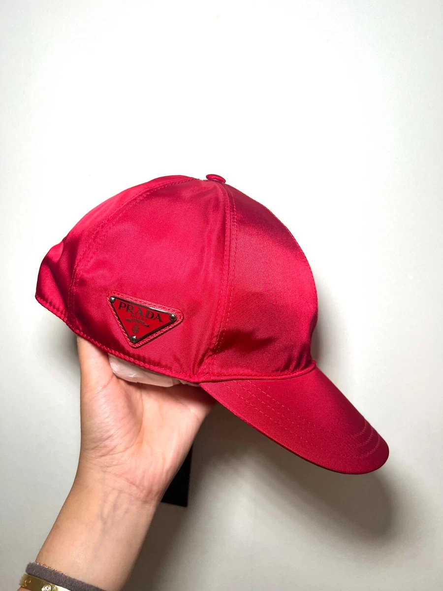 Authentic Prada Red Nylon Baseball Hat Prada Re-Nylon Baseball Cap - Red | Editorialist main image 4