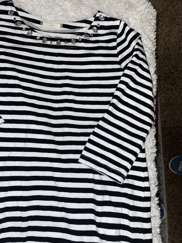 Soprano niñas talla Vestido cuello “joya” a rayas azules 16. Adorable, divertido Foto 3 de 4